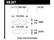 Hawk H27HB307Y795 Brake Pads 2001 Dodge Dakota; LTS Compound