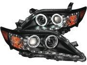 ANZO ANZ121442 10 11 CAMRY PROJECTOR HALO BLACK CLEAR HEADLIGHTS