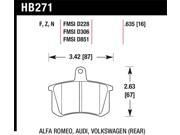 Hawk H27HB271F635 BRAKE PADS AUDI VW RR