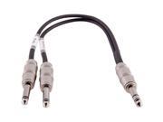 Seismic Audio SA Y81 1 Foot 1 4 Inch TRS Male to Dual 1 4 Inch TS Y Splitter Cable TRS to TS Interface Cord