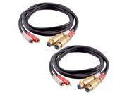 Seismic Audio SA DRCXLF6 2Pack Pair of Premium 6 Foot Dual XLR Female to Dual RCA Male Patch Cables XLRF to 2 RCA Link Cables