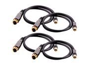 Seismic Audio SARCXLF 3Black 4Pack 4 Pack of Premium 3 Foot XLR Female to RCA Male Audio Patch Cables 16 Gauge XLRF to RCA Patch Cords
