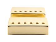 Seismic Audio SAGA08 Pair of Gold Metal Humbucker Covers for Electric Guitars 52mm Spacing
