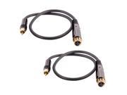 Seismic Audio SARCXLF 2Black 2Pack Pair of Premium 2 Foot XLR Female to RCA Male Audio Patch Cables 16 Gauge XLRF to RCA Patch Cords