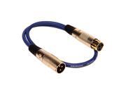 Seismic Audio SAPGX 2Blue Premium 2 Foot XLR Patch Cable Blue 2 Foot Microphone Cable Mic Cord