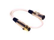 Seismic Audio SAPGX 2White Premium 2 Foot XLR Patch Cable White 2 Foot Microphone Cable Mic Cord