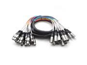 Seismic Audio 12 Channel XLR Snake Cable 10 Foot Pro Audio Colored Snake Cable