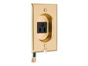 P S S3733 Clock Hanger Receptacle Recessed w Brass Wall Plate 15A 125V