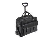 Siamod 35305 San Martino Black Leather Ladies Detachable Wheeled Laptop Case