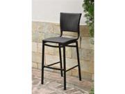 International Caravan Inc 4215 2CH CH Barcelona Set of Two Resin Wicker Aluminum Bar Bistro Chair Chocolate