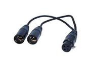 Comprehensive XLR Jack to Two XLR Plugs Audio Adapter Cable 1ft