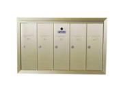 Auth Florence 801062 Recessed Vertical 5 Gang Mailbox Gold