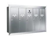 Auth Florence 801069 Recessed Vertical 6 Gang Mailbox Gold