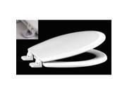 Centoco 700CH-001 White Premium Molded Wood Toilet Seat With Chrome Hinges
