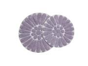 Chesapeake Merchandising 45952 Bursting Flower 2 Piece Bath Rug Set 24 in. and 30 in. round White Lilac