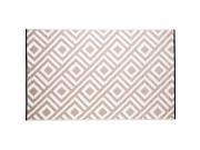 Orientworks B71069004 Outdoor Rug Patio Mat 6ft by 9ft Malibu Reversible Design in Beige and White as Outdoor Area Rug by b.b.begonia