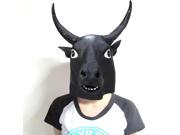 Latex Longhorn Ox Head Mask for Halloween Masquerade Parties Costume Ball
