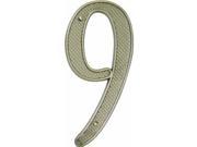 No. 9 4 House Number in Satin Nickel Stanley Mailboxes Flags and Accessories