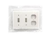 3G Double Toggle Duplex White Plastic Outlet Plate Cooper 2158W 032664319709