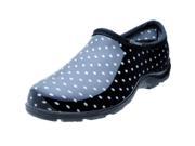Size 7 Black White Polka Dot Print Rain Garden Shoe Comfort Insole Women s