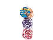 3Pk Toss N Floss Rope Ball In Mesh Bag For Pets Ruffin It Pet Supplies 7N18213