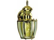 Motion Activated Six Sided Carriage Light Polished Brass Beveled Glass