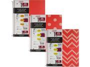Mead Five Star 1 Subject Spiral Notebook Wide Ruled 10.5 x 8 In. 100 Sheets Neon Red