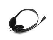 New 3.5mm Stereo Wired Headset Headphone Microphone for PC Notebook Black