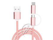 Creative 2in1 USB 3.1 Type C Micro USB Cable Fast Charger Phone Cable for Macbook Chromebook Samsung Nokia Nexus 1meter 3.3ft Pink