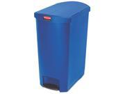 Slim Jim Resin Step On Container End Step Style 24 gal Blue