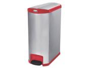 Slim Jim Stainless Steel Step On Container End Step Style 24 gal Red