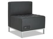 Alera QUB Series Powered Armless L Sectional 26 3 8 x 26 3 8 x 30 1 2 Black