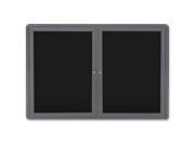 Enclosed Letterboard 2 Dr 34 x47 Black Gray