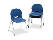 IQ Series Stack Chair 17 1 2 Seat Height Navy Chrome 4 Carton