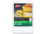 Avery 61522 Durable Multi Surface Id Labels 1 1 4 X 3 1 2 White 40 Pack