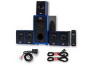 Acoustic Audio AA5102 Home Theater 5.1 Speaker System with Bluetooth and 2 Extension Cables