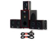 Acoustic Audio AA5103 Home Theater 5.1 Speaker System with 2 Extension Cables Surround Sound