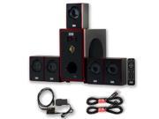 Acoustic Audio AA5103 800W 5.1 Home Theater Speaker System Optical Input 2 Extension Cables AA5103D 2