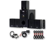 Acoustic Audio AA5104 600W 5.1 Speaker System with Bluetooth Optical Input and 5 Extension Cables AA5104BD 5