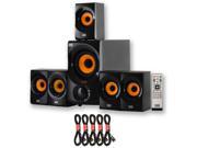 Acoustic Audio AA5170 Home Theater 5.1 Bluetooth Speaker System with FM and 5 Extension Cables