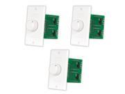 Acoustic Audio AAVCDW Home White Dial Speaker Volume Controls Wall Mount 3 Piece Set AAVCDW 3S