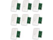 Acoustic Audio AAVCSW Home White Slide Speaker Volume Controls Wall Mount 8 Piece Set AAVCSW 8S