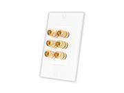 Acoustic Audio AAWP3 Banana Post 3 Speaker Home Audio Wall Plate Wire Jack