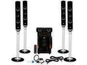 Acoustic Audio AAT1000 Tower 5.1 Speaker System with USB Bluetooth Optical Input and 2 Extension Cables