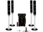 Acoustic Audio AAT1000 Tower 5.1 Home Speaker System with USB Bluetooth and Microphone