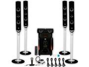 Acoustic Audio AAT1000 Tower 5.1 Speakers with USB Bluetooth Optical Input Mic and 5 Extension Cables