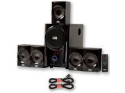 Acoustic Audio AA5160 Home Theater 5.1 Speaker System with FM Tuner and 2 Extension Cables
