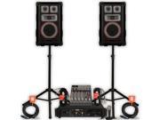 Technical Pro VMPR8 Speakers Amp Mixer Mic Stands and Cables 1400W DJ PA Set VMPR8SET3