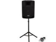 Podium Pro Audio PP1506A Battery Powered 15 Active MP3 Speaker Bluetooth and Stand 900 Watt PP1506A1SET1B