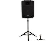 Podium Pro Audio PP1506A Battery Powered 15 Active MP3 Speaker Mic and Stand 900 Watt New PP1506A1SET2